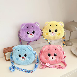 Desenho Animado Desenho Animado Arco-íris Amor Urso Pelúcia Brinquedo Mensageiro Bolsa para Celular Menina Presente Mochila Agarrar Máquina Boneca
