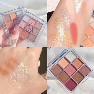 Paleta De Sombra Jiugongge Perolada Terra Mate Cor/Nove Cores Acrílica Iniciante Polarizada/Cintilante Maquiagem