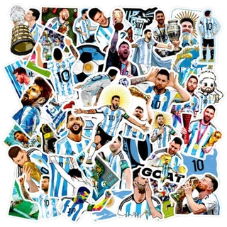 50pcs Adesivos de Messi para Grafite Janelas, Capacetes, Laptops e Decorações à Prova d'Água