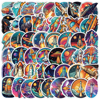 50Pcs Autocolantes De Grafite Série Pequenos Foguetes Não Repetidos Para Malas De Telemóveis Capacete De Skate À Prova D'água Decorativos DIY Creative