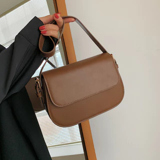 Moda retrô cor sólida High-End sela bolsa ombro Crossbody pequena bolsa quadrada