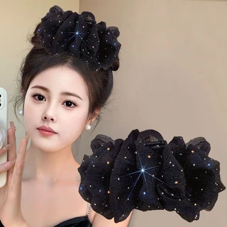 Renda Seersucker Hairpin Tubarão Clipe Coreano Moda Grampo De Cabelo Parte De Trás Da Cabeça Acessórios Para O Mulher
