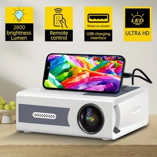 Projetor Ultra-Baixo Preço 2024 Novo Estilo Projetor Portátil, Função de Projeção com Fio para Telefone Celular, Suporte 1080P HD Video / Laptop /HDMI/USB e Outras Funções