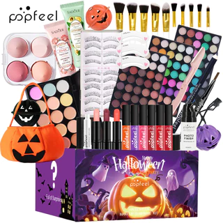 Kit De Maquiagem Tudo Em Um Conjunto Paleta De Sombras Base Líquida Lápis De Delineador Brilho Labial Sobrancelha Pincéi