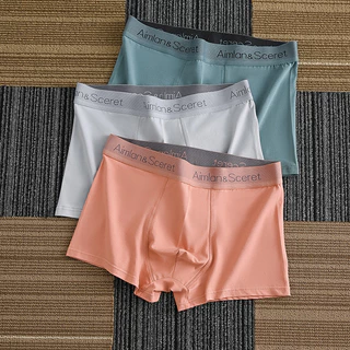 Roupas íntimas masculinas de tamanho grande Roupas íntimas masculinas de algodão puro Graphene Confortável Respirável Exclusivo Juvenil de cintura média da moda