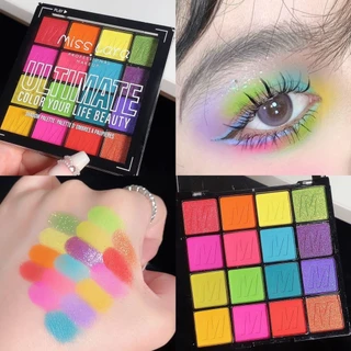 Misslara Colorful Paleta de 16-cores Sombra Colorida Pérola Brilhante Terra Mate Cor da Terra Maquiagem de Longa Duração Atacado