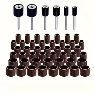 Kit De Lixamento De Rolos Gigantes De 51 Peças-Compatível Com Dremel-Inclui Fusos De Borracha-1/2 , 3/8 , E 1/4 Polegadas