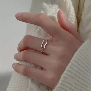 Anel Simplicidade Estilo Coreano Chifres De Moda Ajustáveis Ornamentos
