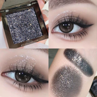 Hisyi Dark Magic Halloween Monocromático Sombra Perolada Fosca Lantejoulas Glitter Maquiagem para os Olhos Iluminando Ma