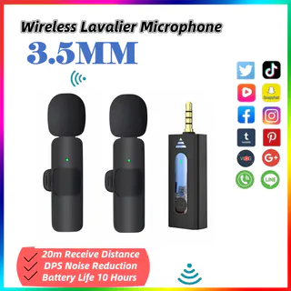 Microfone Sem Fio Adaptação Alto-Falante Pequena Abelha 3.5 Furos Cancelamento De Ruído Inteligente Colar Clipe