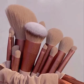13 Quatro Estações Pincel de Maquiagem Verde Beleza Verde Conjunto de Pincéis de Maquiagem de Secagem Rápida Pacote Super Macio Blush Pó Solto Pincel de Sombra Ferramenta de Maquiagem