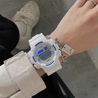 Suprimentos escolares Unisex Round Digital Electronic Watch Student Versão coreana simples Versão coreana simples Esportes luminosos Versão coreana ins Preppy Style