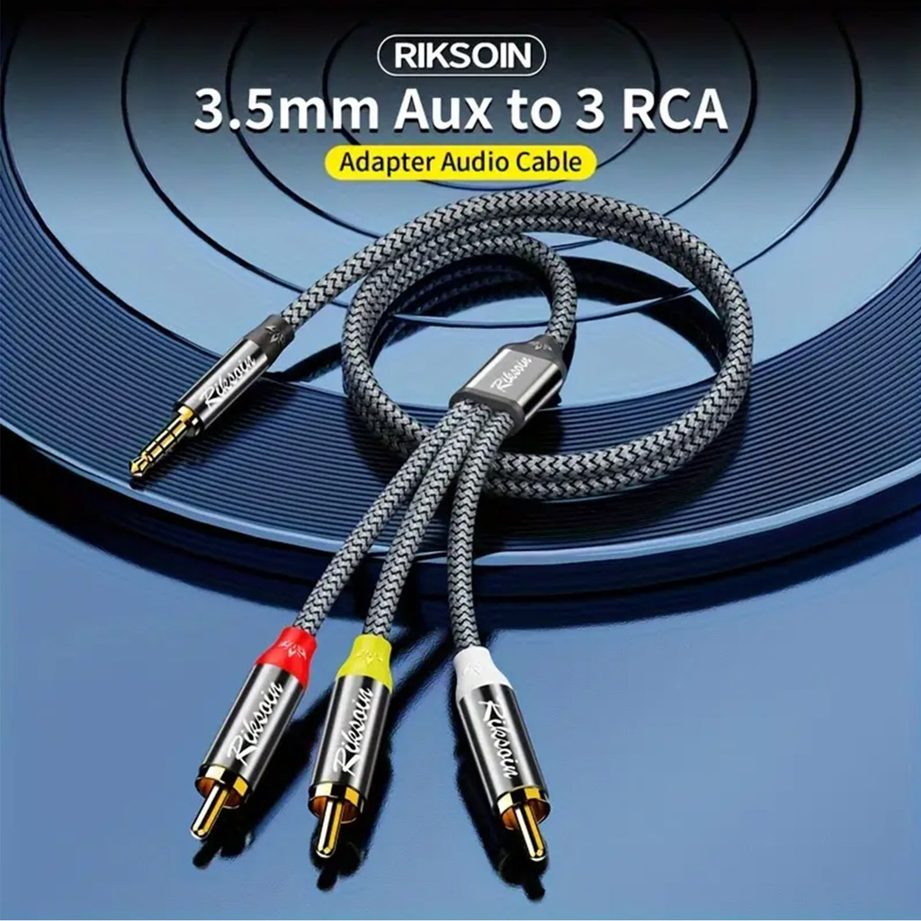 [Shopee Choice] Cabo De Áudio E Vídeo De 3.5 Mm A 3RCA 6.6 Pés/2 M ...