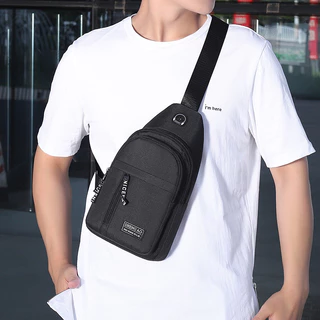 Bolsa De Peito De Negócios Na Moda Masculina Fones De Ouvido Casuais Crossbody Multifuncional Ombro Ao Ar Livre