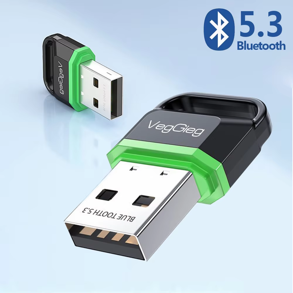Adaptador USB Bluetooth 5.3 Dongle para PC Portátil Sem Fio com Alto-Falante e Fone de Ouvido