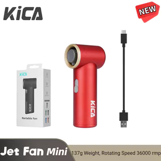 KiCA Novo Soprador De Ar Portátil JetFan-Mini Pocket Turbo Ventilador De Bolso Recarregável Com 13 Horas De Vida Útil Da Bateria Refrigeração Total Do Corpo Metálico Limpador De Câmera BBQ