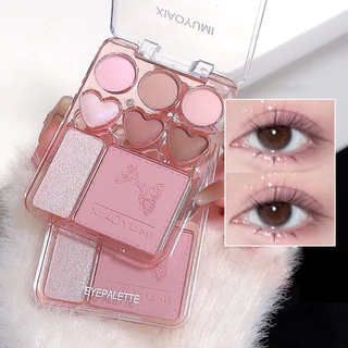 8 Cores Paleta Love Eyeshadow Blush Paleta Loveheart Blush Destaque Uma Paleta Tridimensional Natural à prova d