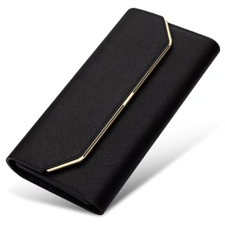 Carteira Feminina De Moda Cartão De Crédito Couro De Alta Qualidade PU Luxo Long Hasp 3 Bolsas De Moedas Dobradas Bolsa Embreagem