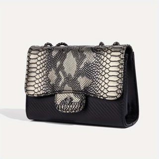 Saco De Cobra Padrão Feminino Mensageiro Em Cadeia