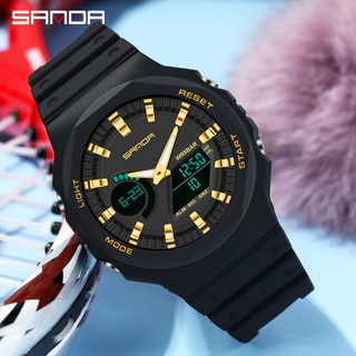 Relógio Eletrônico Masculino Original À Prova D'água SANDA Digital Homem Militar Do Exército Marca Topo Esportivo De Luxo De Quartzo 6016
