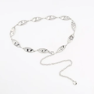 Corrente De Metal Prata Retro , Cintura D-letter , Saia Decorativa Versátil Para Homens E Mulheres , Cinto Jeans , Selo Fashionable