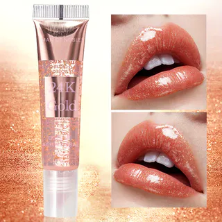 Máscara Labial Rosa Gold Máscara Labial 24K Hidratante Óleo Labial Cor dos Lábios Gel Labial Brilhante Brilho Labial 18ml
