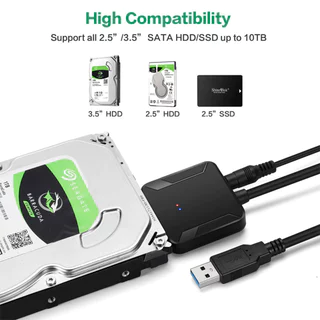 Cabo Adaptador SATA Para USB 3.0 3.5/2.5 Polegada SSD HDD III Conversor De Disco Rígido Suporte UASP 12V Eua Ue Reino Un