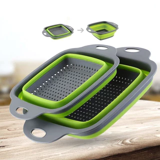 1pc Cesta De Drenagem Dobrável , De silicone Frutas Retrátil Lavagem De Vegetais
