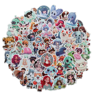 100 Peças Adesivos Kawaii Exclusivos , De Vinil De Desenho Animado À Prova D