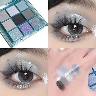 Paleta de sombras de nove cores azul quente e frio perolado fosco Jiugongge terra cor Jiugongge sombra
