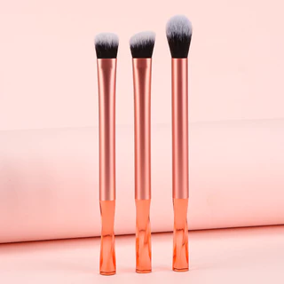 Conjunto de Escova de Maquiagem Laranja de Três Peças Conjunto de Escova de Maquiagem Crystal Handle Highlighter Escova & Eyeshadow Escova & Concealer Ferramenta de Maquiagem Gift Conveniente Escova de Maquiagem