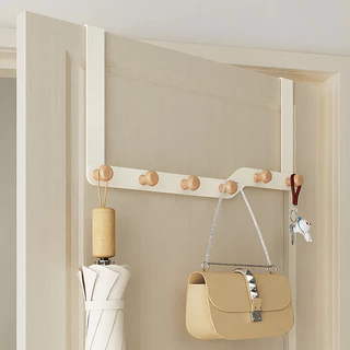 Pista Estilo Log Style Atrás do Gancho da Porta Marfim Branco Quarto Roupa de Porta Gancho Cabide de Armazenamento