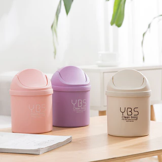 Mini Lata De Lixo De Mesa PP Compacta Com Design De Tampa Íntima Para Cozinha Doméstica Sala De Estar Quarto