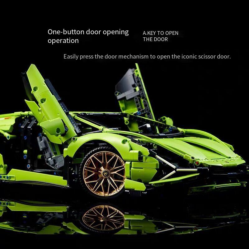 Carro Esportivo de Corrida Técnica 1280 Peças, Modelo de Blocos de Construção, Supercarro para Crianças e Adultos