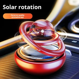 Elegante Ambientador De Carro Energia Solar Anel Duplo Rotação Automática Purificador De Ar Ornamentos Para Interior Do