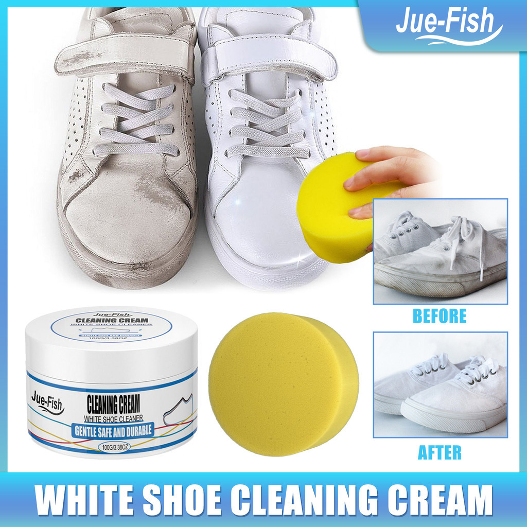 JUE-FISH White Creme De Limpeza De Calçados Sem Água Multiuso Limpador Esportivos Para De Lona Sapatos De Couro Sacos Sujeira Eficaz