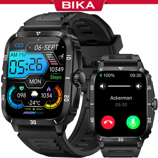 BIKA Smart Watch À Prova D'água 1,96 " Tela IPS Homens 100 + Modo Esporte Análise Do Sono Chamada Bluetooth Para IOS Android Iphone Huawei