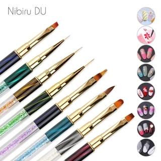1 Pçs Caneta Pincel Da Arte Do Prego Vários Tamanhos Strass Dot Design Escova De Unhas Ferramentas De Manicure