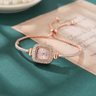 Relógio De Moda Diamante Square FashionAdjustment Pulseira Quartzo Feminino