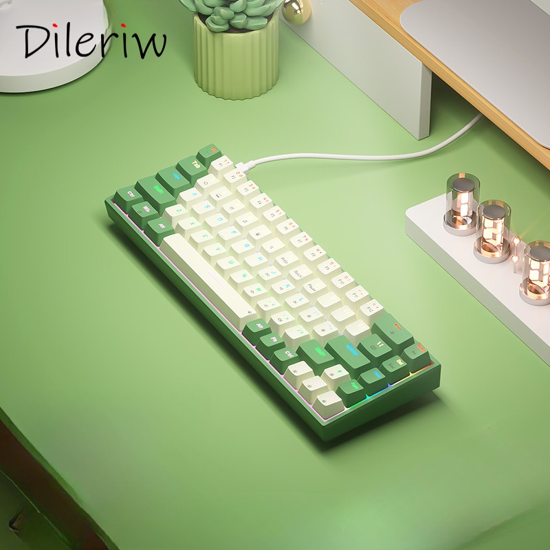 Teclado Mecânico Com 68 Teclas Fio TYPE-C Interface Completo Sem Furos Teclados E Separação De Cabos Fácil De Transportar Pequeno Para Jogos De Escritório