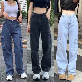 jeans Feminino , Reto , Cintura Alta , Bolsos Laterais , caco , Raposa