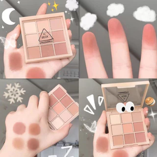 Jiugongge Paleta De Sombras De 9 Cores Fosca Cheia/Leite Nua natural Cor Chá De Terra Barato