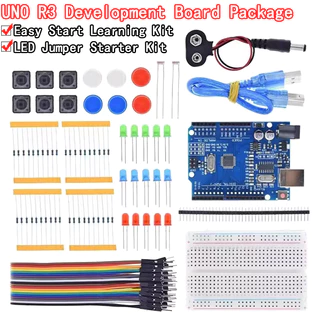 Kit Inicial Para UNO R3 Mini Placa De Ensaio LED Jumper Fio Botão Arduino Diy Escola Educação Laboratório