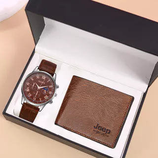 Kegllect Men Watch and Wallet Set Relógios De Couro Para Homens Sem Caixa