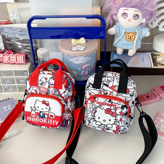 Desenho animado Fofo Contraste Cor Nylon Crossbody Casual All-Match Bolsa para telefone celular