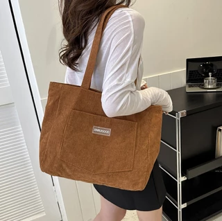 2024 Retro Simples Veludo Grande Capacidade Sacola Feminina Novo Ombro Único Crossbody Axila Requintado Bolsa