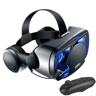 Fone De Ouvido 3D VR Capacete De Óculos De Realidade Virtual Inteligente Para Smartphones Lentes De Celular Com Controladores Fones De 7 Polegadas Binóculos