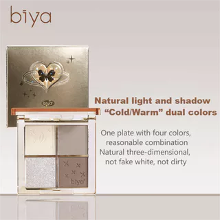 Biya Paleta De Contorno Multifuncional De 4 Cores Destaque Fosco Destacando Shimmer Natural Nude Maquiagem Sombra Nariz Tudo-Em-Um