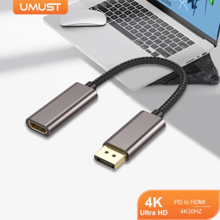 Cabo De Conversão DP Para HDMI , Conversor Fêmea De Conector Banhado A Ouro De Porta De Exibição , Transmissão De Fio Ún