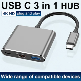 Adaptador USB C Para HDMI Multiportas , Tipo Hub Thunderbolt 3 4K Saída 3.0 E Porta De Carregamento-, AV Digital MacBook Pro/air , Galaxy S8/S9
